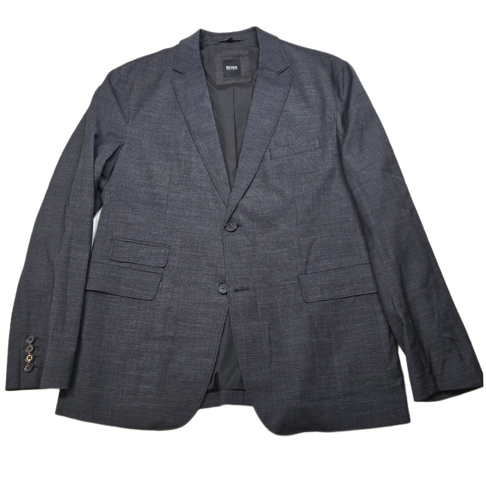 Hugo Boss‎ Travel Blazer Mens 44R 44 Charcoal Gray Wool Blend Sport Coat Jacket